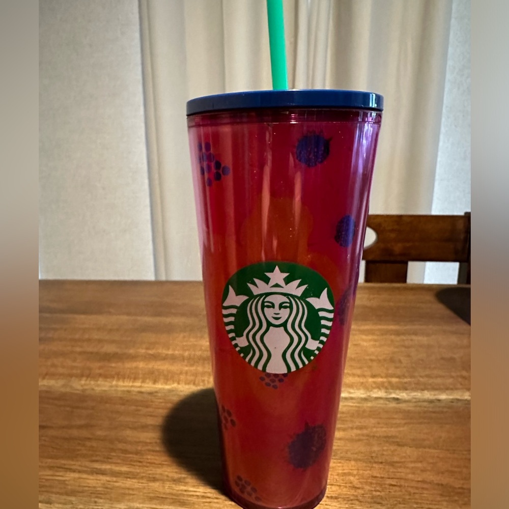 2022 red floral Starbucks tumbler